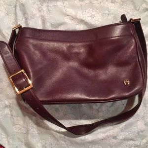 etienne aigner brown/burgundy purse